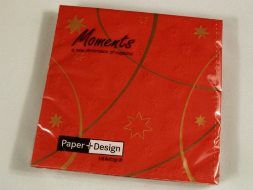 Czerwone wytłaczane  papierowe serwetki [AZ01339]