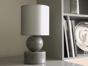 Lampka nocna PERLA I szaro srebrna 39cm [AZ02416]