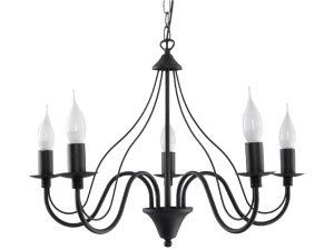 Pięcioramienny żyrandol CHARLOTTE czarny [003180]