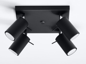 Poczwórny plafon HECTOR czarny [001347]