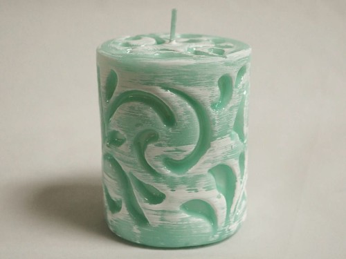 Turquoise pillar Fiorentino candle 10cm [AZ02347]