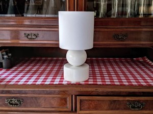 Lampka nocna ceramiczna PERLA I biała 39cm [AZ02098]