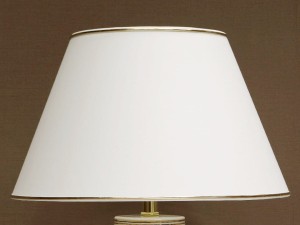 Off-white conical lampshade 40cm with golden rings [008702]