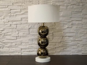 Lampa stołowa PERLA III złoto-kremowa 68cm [AZ02749]