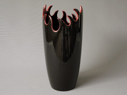 Black ceramic vase 36cm [000272]