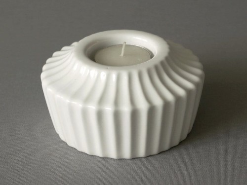 Biały świecznik ceramiczny ADONIS 11cm [000380]