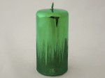Green metallic pillar candle 15cm [007948]