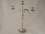 Potrójny niklowany świecznik metalowy 50cm [AZ02171]
