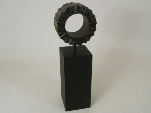 Czarny okrągły dekor z drewna 29cm [004114]