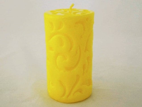 Żółta świeca walec Fiorentino 15cm [AZ02184]
