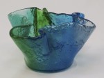 Blue and green glass bowl 22cm [AZ02272]