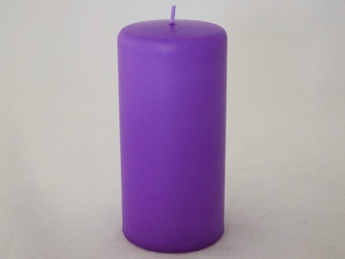 Lilac velvet pillar candle 15cm [007991]