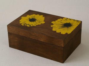 TOURNESOL wooden box with sunflowers [003344]