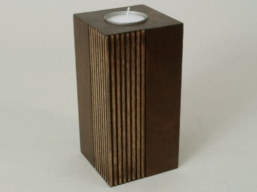 Wooden PLISADO tealight holder 15cm [003994]