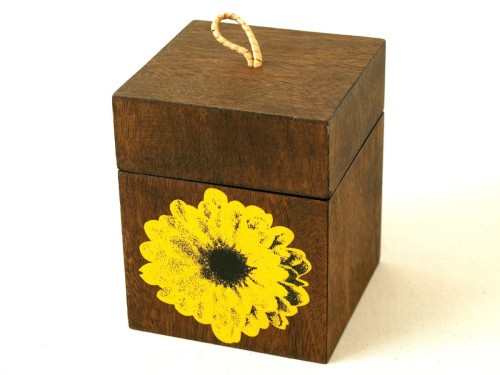 TOURNESOL square wooden box 13cm [003343]
