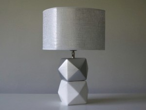 Biało srebrna lampka sypialniana DIAMS 40cm [AZ02646]  