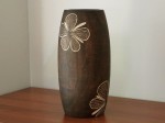 IBISCO wooden vase with floral motif 30cm [002735]