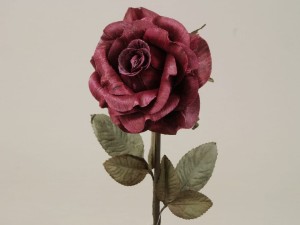 Klasyczna bordowa sztuczna róża 59cm [AZ01703]