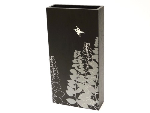 Czarny nowoczesny drewniany wazon PRADO 41cm [002881]