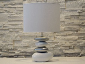 Lampka nocna AIKO biało srebrna 47cm [AZ02173]