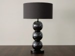 Lampa do gabinetu z efektownym opalizującym szkliwem na ceramicznych kulach w kolorze brązowym.