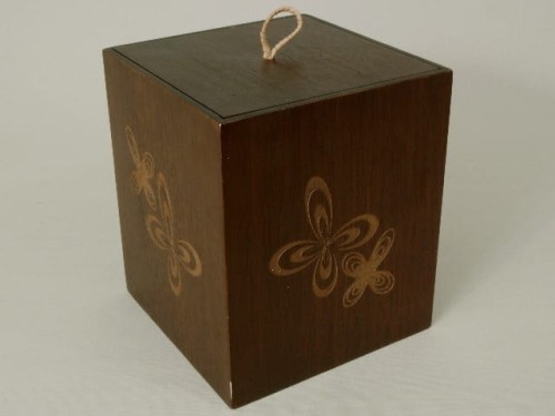 ROSETTE square wooden box 18cm [004027]