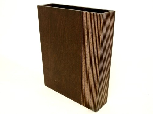 Prostokątny wazon drewniany PLISADO 36cm [004005]