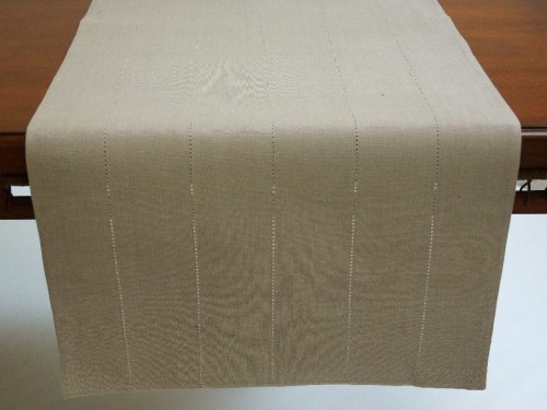 Beżowy bieżnik na stół TAUPE z mereżką 50x140cm [AZ02130]