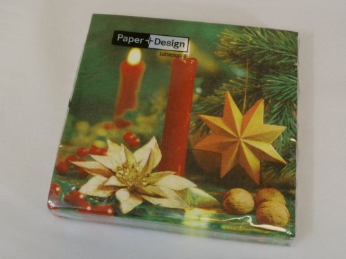 Serwetki świąteczne ze świeczkami i poinsecją [AZ01718]