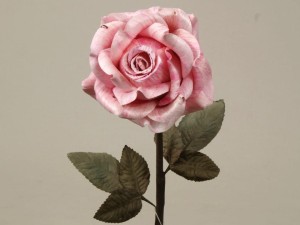 Sztuczna róża antyczna pastelowy róż 59cm [AZ01705]