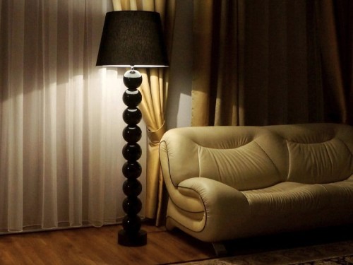 Black ceramic floor lamp 170cm [AZ02156]