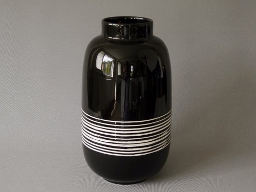 Black decorated ceramic vase 42cm [AZ02526]  