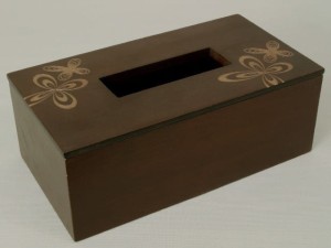 ROSETTE wooden tissue box 26cm [004030]