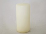 Off white velvet pillar candle 15cm [008011]
