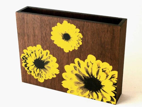 Płaski nowoczesny wazon drewniany TOURNESOL [003374]