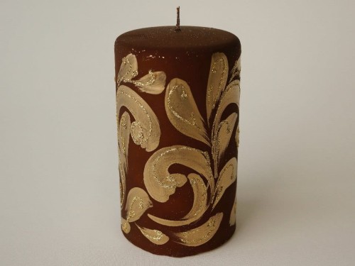 Świeca walec dekoracja z brokatu 15cm [AZ01986]