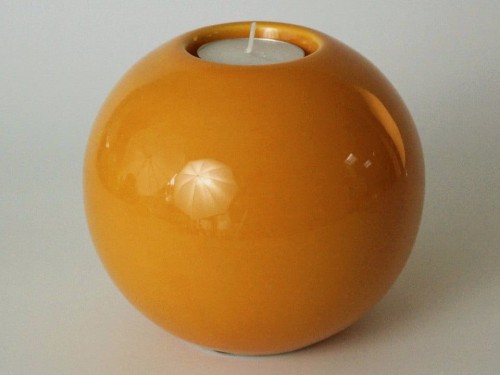 Orange ceramic T-light holder 12,5cm [008559] 