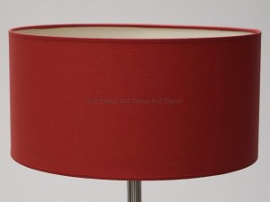 Czerwony cylindryczny perkalowy abażur 40cm [008693]