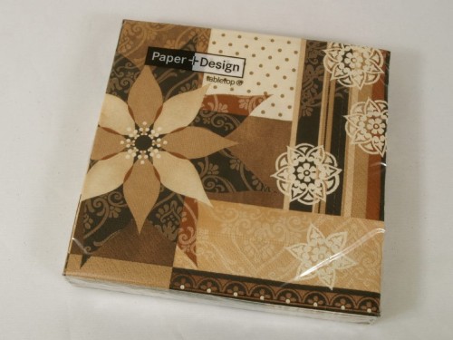 Serwetki świąteczne z poinsecją w brązach [AZ01721]